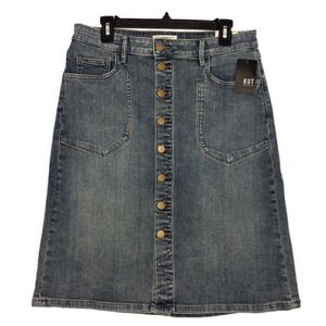 Kut From The Kloth Rose Medium Wash Denim Skirt Womens 8 Modest NWT